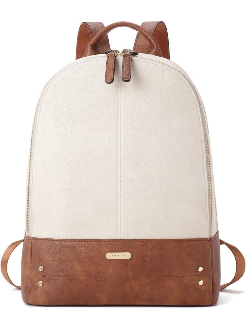 Stylish Leather Laptop Backpack for Women - 15.6" Work Daypack, Travel Bag